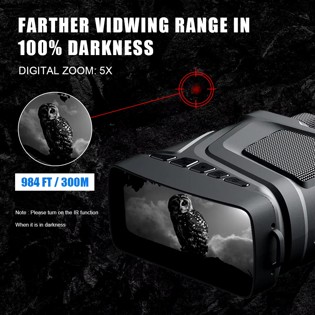 R12 5X Zoom Digital Infrared Night Vision Binocular Telescope for Hunting Camping Professional 300M Night Vision Device