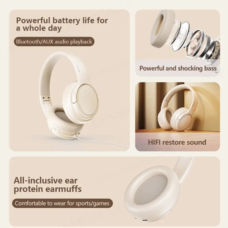 Original  TH20 Gaming Headphones Dual Mode Headset Wireless Bluetooth 5.3 Foldable Sport Headphone Music Earphone 2023 New