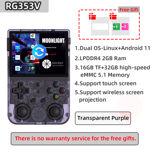 ANBERG353VS Retro Handheld Game Linux System Built- in 4452 Games RG353V Emulator Handheld Console RK3566 Supports Hdmi-Tv-Out